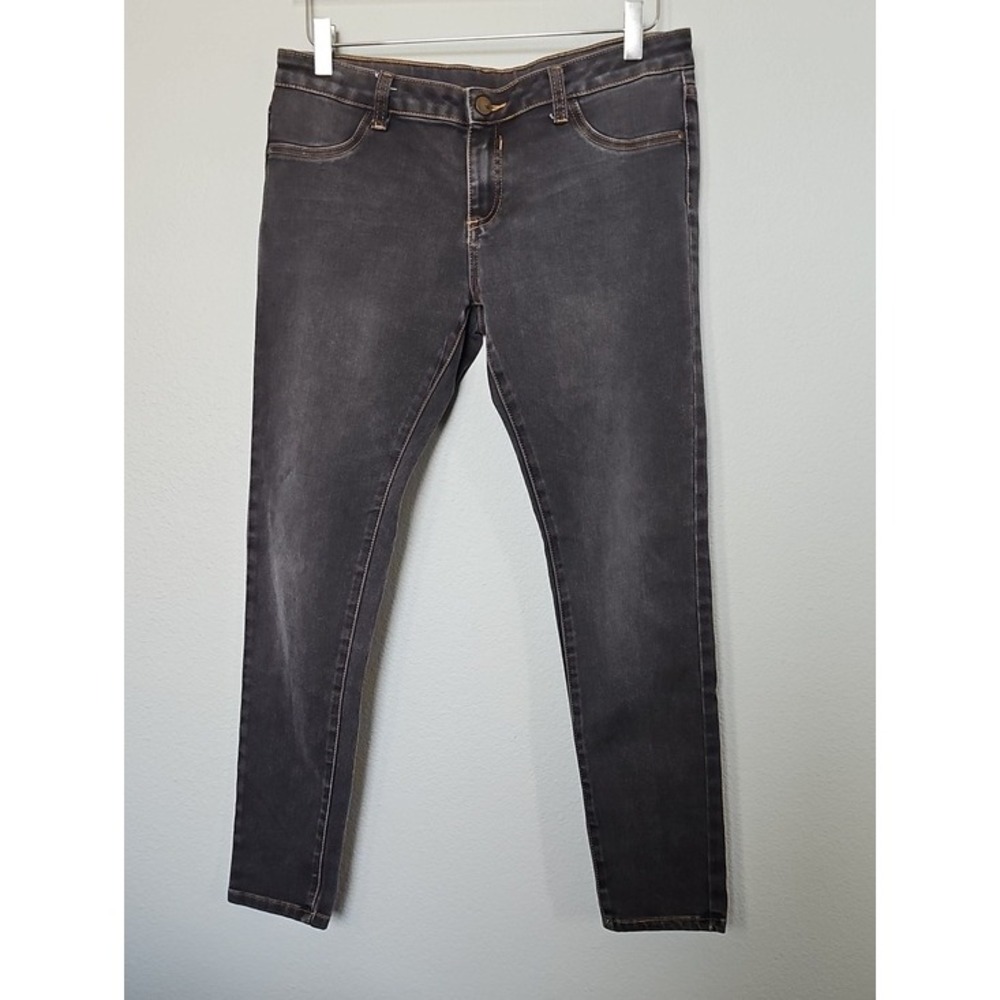 Total Girl Girls Skinny Jeans Size 16.5 Plus Adjustable Waist Light Black Denim